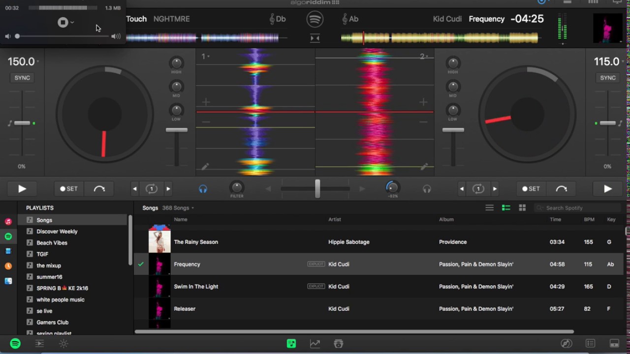 How to record on djay pro with spotify